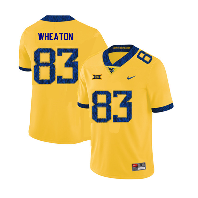 NCAA Men's Bryce Wheaton West Virginia Mountaineers Yellow #83 Nike Stitched Football College 2019 Authentic Jersey EC23W25KW